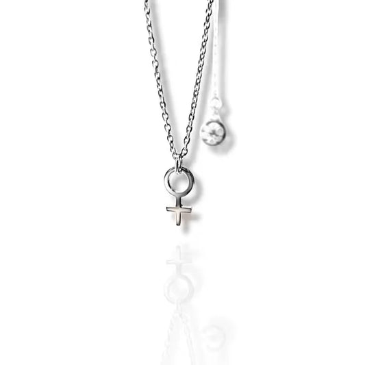 SHE MINI NECKLACE SILVER